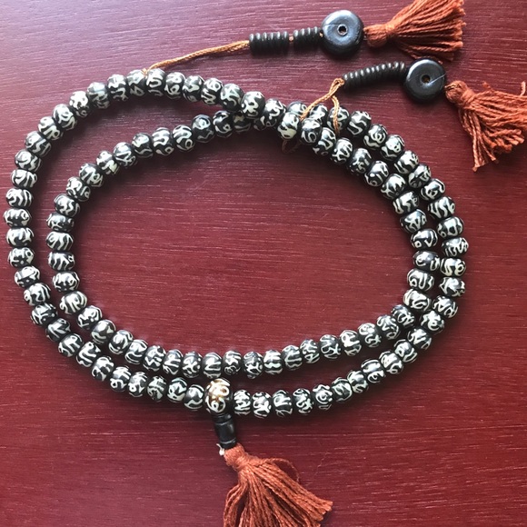 Yak bone Sanskrit prayer bead Meditation mala - Picture 6 of 11